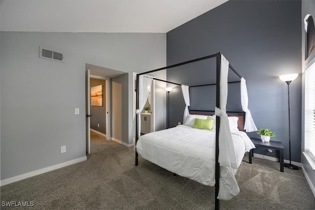 13405 Fox Chapel Ct, Fort Myers, FL 33919 - bedroom with carpet floors and vaulted ceiling