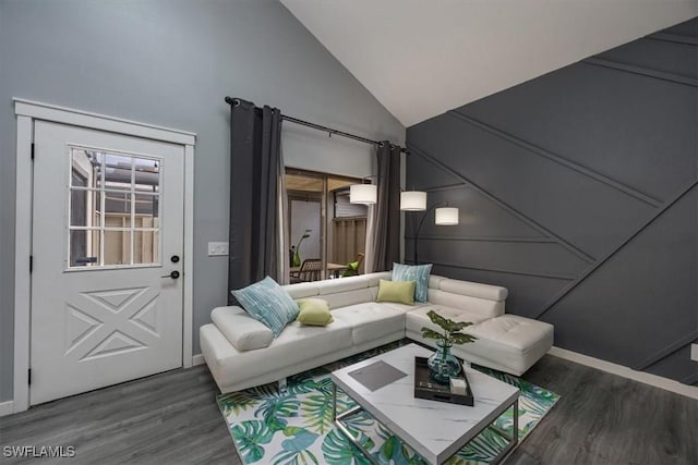 13405 Fox Chapel Ct, Fort Myers, FL 33919 - living room with wood finished floors and high vaulted ceiling