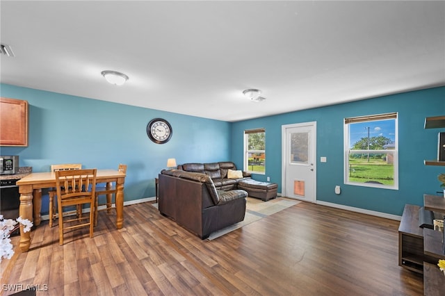 1100 NW 20th St, Cape Coral, FL 33993 - living area with wood finished floors and baseboards