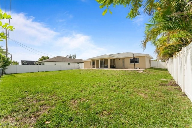 605 SW 18th Ter, Cape Coral, FL 33991 - back of house featuring a fenced backyard and stucco siding