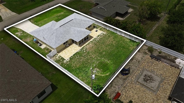 605 SW 18th Ter, Cape Coral, FL 33991 - aerial view of property and surrounding area featuring property boundaries highlighted