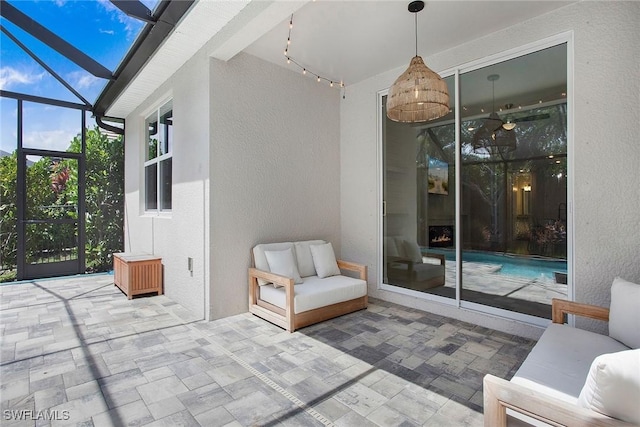 14671 Edgewater Cir, Naples, FL 34114 - view of patio / terrace with glass enclosure