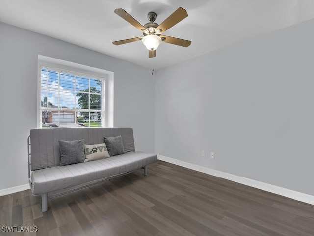 515 SW 9th Ct, Cape Coral, FL 33991 - sitting room with wood finished floors and a ceiling fan