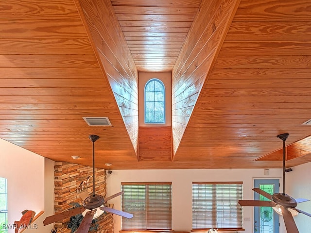 21950 N River Rd, Alva, FL 33920 - detailed view of wooden ceiling and ceiling fan
