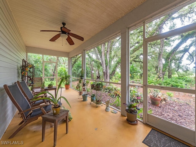 21950 N River Rd, Alva, FL 33920 - sunroom featuring ceiling fan and healthy amount of natural light