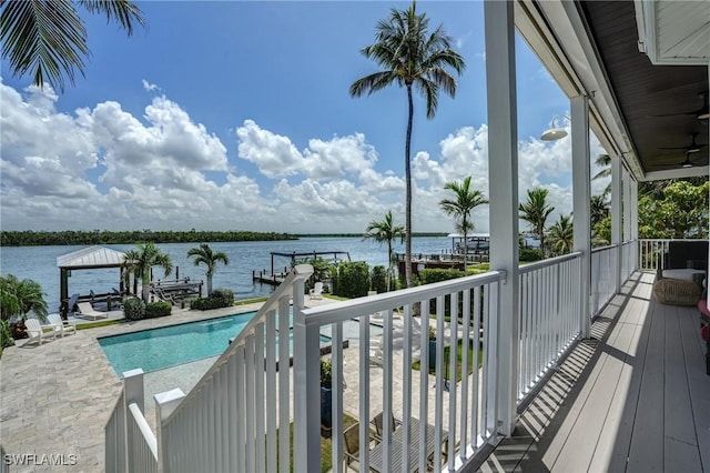 4031 Bayside Rd, Fort Myers Beach, FL 33931 - balcony featuring a water view and view of pool