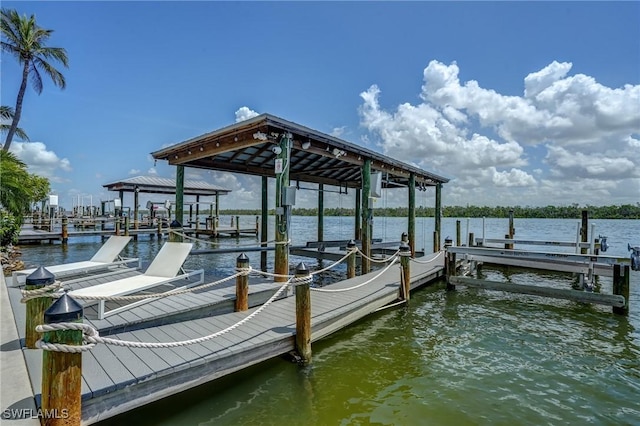 4031 Bayside Rd, Fort Myers Beach, FL 33931 - dock area with boat lift and a water view