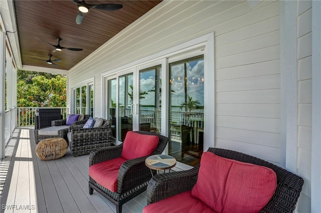 4031 Bayside Rd, Fort Myers Beach, FL 33931 - deck with ceiling fan