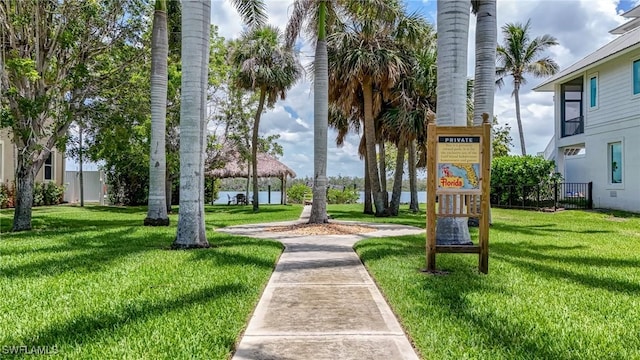 4031 Bayside Rd, Fort Myers Beach, FL 33931 - view of home's community with a gazebo and a lawn