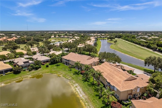 13090 Amberley Ct Unit 1103, Bonita Springs, FL 34135 - aerial perspective of suburban area with a large body of water and a local golf course
