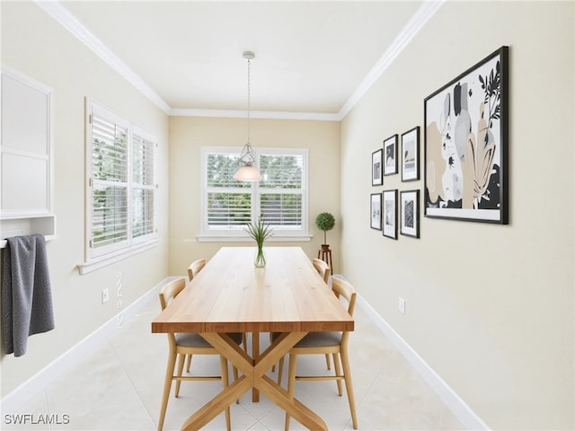 11217 Suffield St, Fort Myers, FL 33913 - dining space featuring ornamental molding, plenty of natural light, and light tile patterned floors
