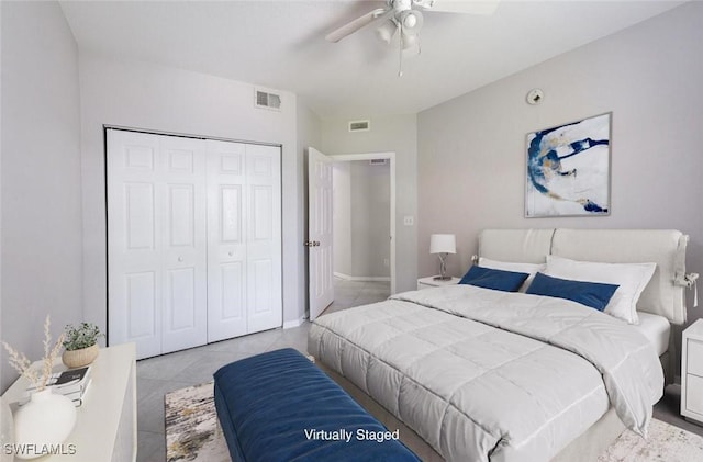12330 Notting Hill Ln Unit 14, Bonita Springs, FL 34135 - bedroom with a closet and ceiling fan