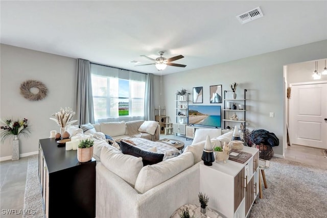 43837 Cattleman Dr, Punta Gorda, FL 33982 - living area with a ceiling fan and baseboards