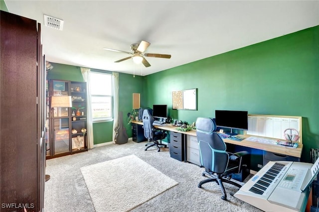 43837 Cattleman Dr, Punta Gorda, FL 33982 - carpeted office space with a ceiling fan and baseboards