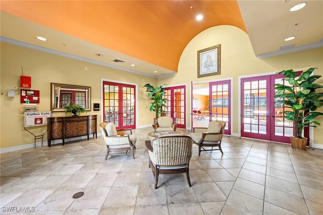 8550 Kingbird Loop Unit 629, Estero, FL 33967 - common area featuring recessed lighting, ornamental molding, and lofted ceiling