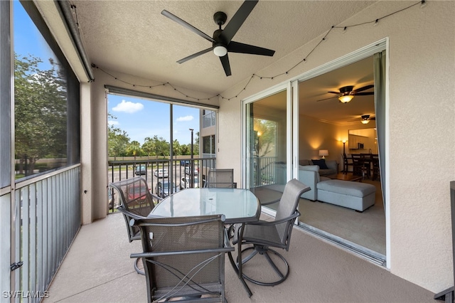8550 Kingbird Loop Unit 629, Estero, FL 33967 - sunroom featuring ceiling fan