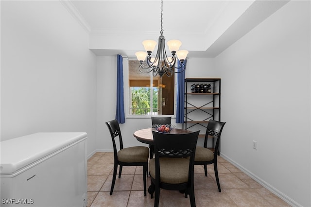 8550 Kingbird Loop Unit 629, Estero, FL 33967 - dining room featuring a chandelier, crown molding, and light tile patterned floors