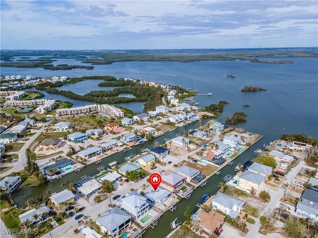 208 Flamingo St, Fort Myers Beach, FL 33931 - view of property location featuring a large body of water and nearby suburban area