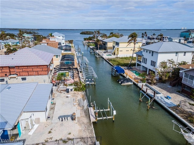 208 Flamingo St, Fort Myers Beach, FL 33931 - aerial perspective of suburban area featuring a large body of water