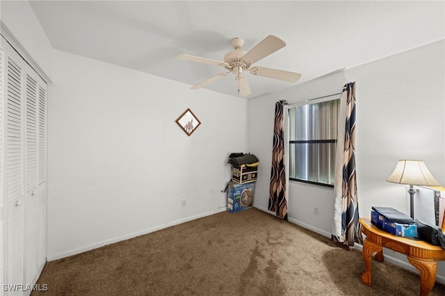 1720 NW 14th Pl, Cape Coral, FL 33993 - bedroom featuring carpet floors, a closet, and a ceiling fan