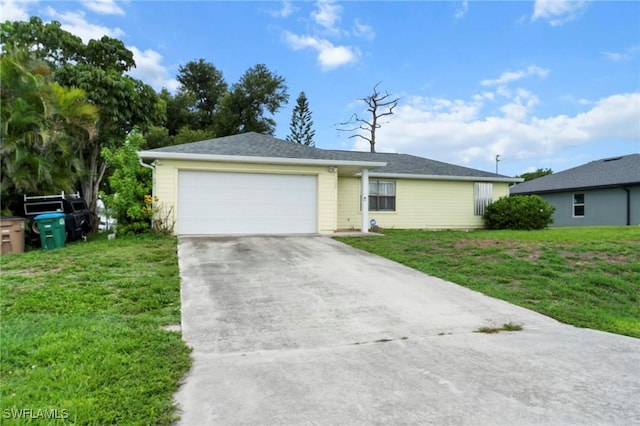1720 NW 14th Pl, Cape Coral, FL 33993 - single story home with concrete driveway, a front yard, and a garage