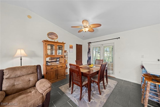 1720 NW 14th Pl, Cape Coral, FL 33993 - dining room featuring lofted ceiling and ceiling fan