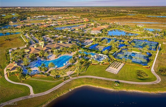 6144 Liberty St, Ave Maria, FL 34142 - aerial view of residential area with a large body of water
