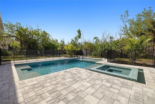 1448 Albatross Rd, Sanibel, FL 33957 - view of pool with a patio area, a fenced backyard, and a pool with connected hot tub
