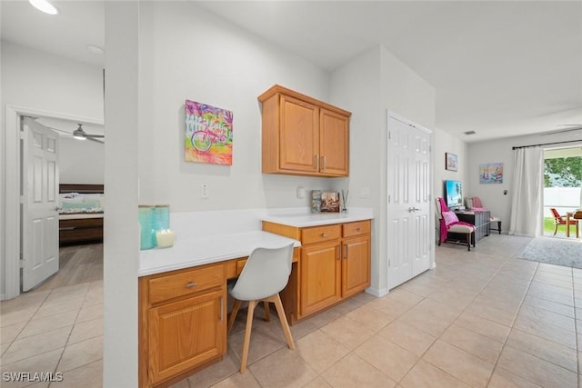 9795 Gladiolus Bulb Loop, Fort Myers, FL 33908 - office space with built in study area, light tile patterned flooring, and ceiling fan