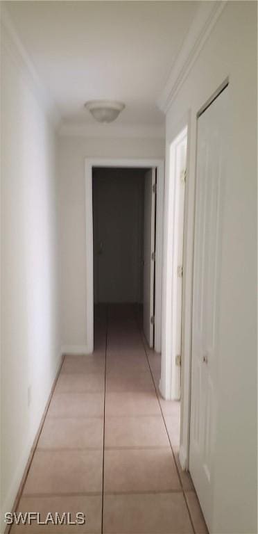 15539 Horseshoe Ln, Fort Myers, FL 33905 - hall with crown molding and light tile patterned flooring