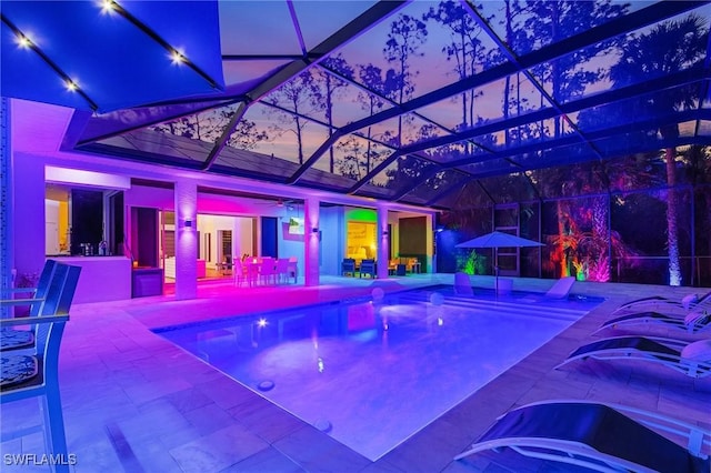 364 Logan Blvd S, Naples, FL 34119 - outdoor pool with a patio area, glass enclosure, and a hot tub