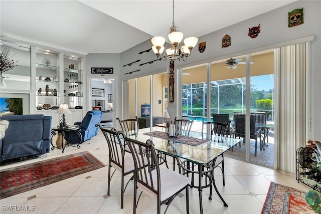 3008 Ellice Way, Naples, FL 34119 - dining space featuring a chandelier and light tile patterned floors