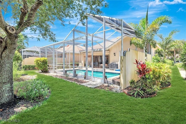 3008 Ellice Way, Naples, FL 34119 - swimming pool with a yard and a lanai