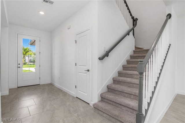 20028 Napa Loop, Estero, FL 33928 - foyer featuring stairs, recessed lighting, and light tile patterned floors
