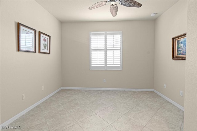 11288 Red Bluff Ln, Fort Myers, FL 33912 - empty room featuring a ceiling fan, light tile patterned floors, and a smoke detector