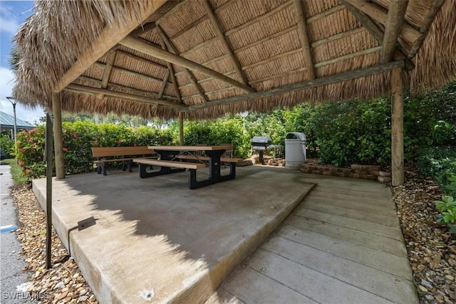 1085 Bald Eagle Dr Unit F409, Marco Island, FL 34145 - view of patio featuring a gazebo and area for grilling