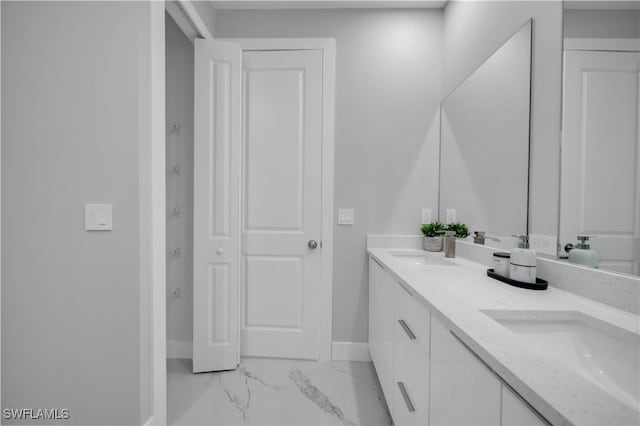 3103 Karen Ave S, Lehigh Acres, FL 33976 - full bath featuring marble look tiles and double vanity