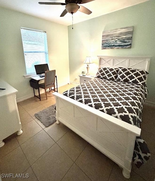 20608 Long Pond Rd, North Fort Myers, FL 33917 - bedroom with tile patterned flooring and ceiling fan
