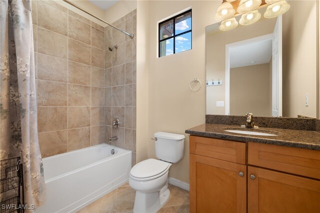 11999 Palba Way Unit 6405, Fort Myers, FL 33912 - full bathroom with shower / tub combo with curtain, vanity, and tile patterned flooring
