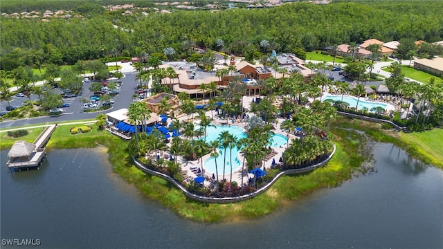 11999 Palba Way Unit 6405, Fort Myers, FL 33912 - aerial view of property and surrounding area with a pool and a large body of water
