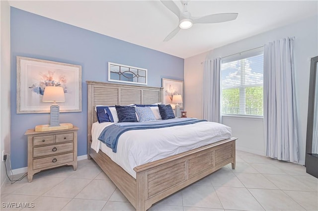 4209 Bloomfield St, Fort Myers, FL 33916 - bedroom with light tile patterned flooring and a ceiling fan