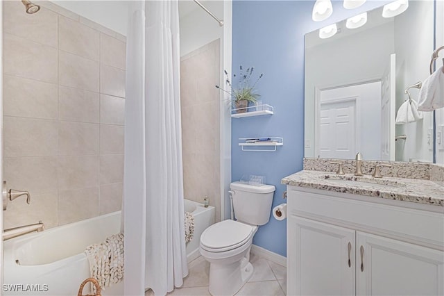 4209 Bloomfield St, Fort Myers, FL 33916 - bathroom with shower / bath combo with shower curtain, vanity, and tile patterned floors