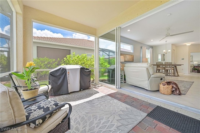 4209 Bloomfield St, Fort Myers, FL 33916 - sunroom / solarium with a ceiling fan and a chandelier