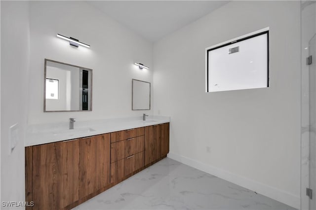 3513 36th St SW, Lehigh Acres, FL 33976 - bathroom with marble finish floors and double vanity