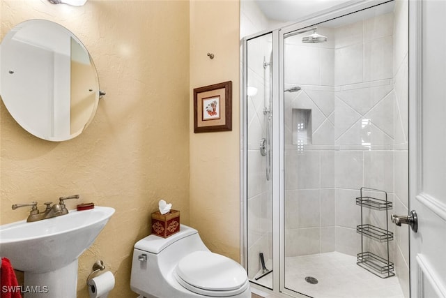 11640 Court Of Palms Unit 602, Fort Myers, FL 33908 - full bath featuring a shower stall and a textured wall