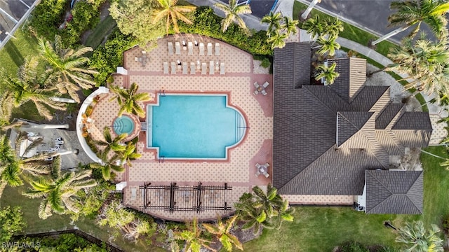 11640 Court Of Palms Unit 602, Fort Myers, FL 33908 - aerial view of property and surrounding area with a pool