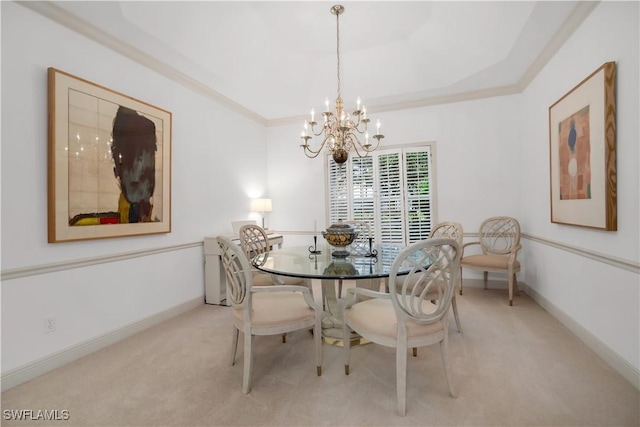 858 Wyndemere Way, Naples, FL 34105 - dining area with carpet flooring and a chandelier