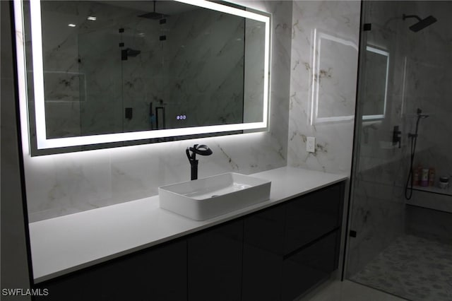 4067 33rd Ave NE, Naples, FL 34120 - full bath with vanity and a marble finish shower