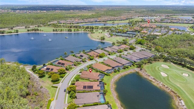 8888 Savona Ct, Naples, FL 34119 - aerial view of property and surrounding area featuring nearby suburban area, a nearby body of water, and a local golf course