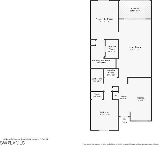 162 Pebble Shores Dr Unit 203, Naples, FL 34110 - view of home floor plan